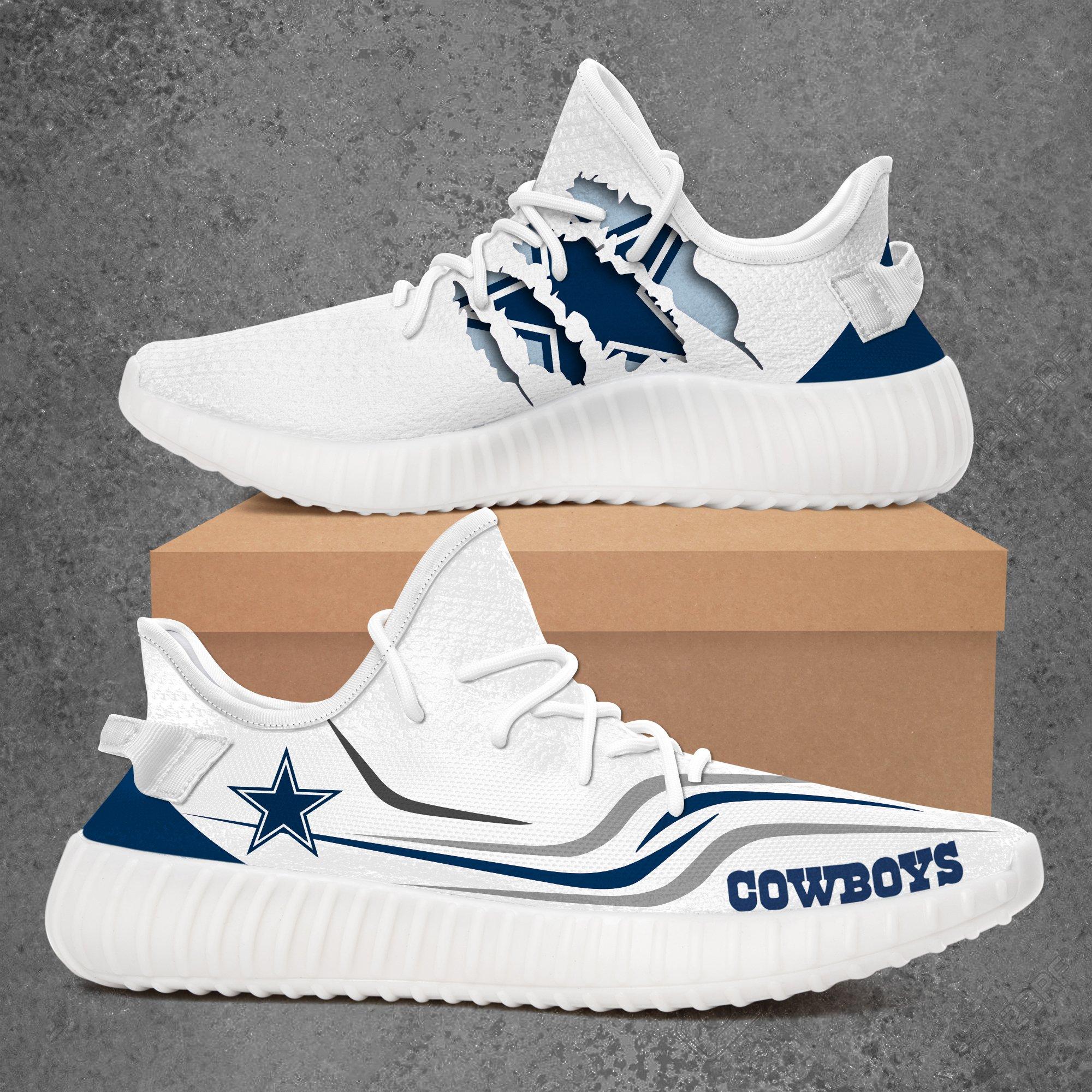 Dallas Cowboys Custom Yeezys Shoes NFL Sport Teams Cowboys Sneakers US5 ...