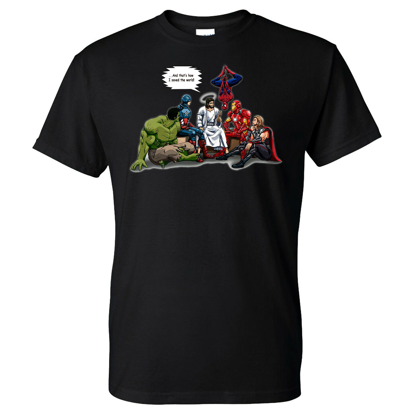 And That's How I Saved The World Jesus Avengers Superheroes Unisex T-Shirt Size S-5XL